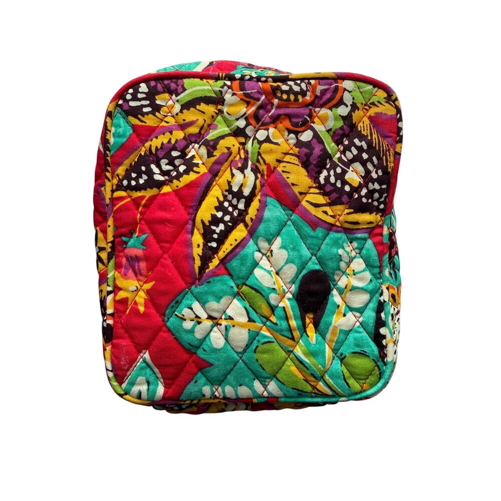 VERA BRADLEY Compact Makeup Bag/Travel Accessories Zip Around Bag 6.5x7x4